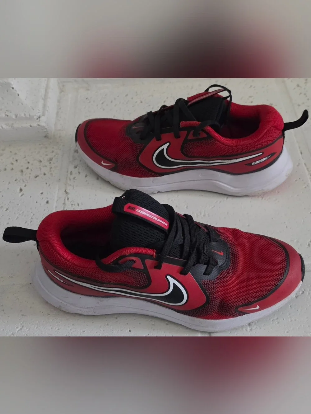 Nike kids red school athletic running shoes size 5